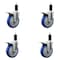 Service Caster 5'' Blue Poly Swivel 1-1/4'' Expanding Stem Caster Set Total Lock Brake, 4PK SCC-EXTTL20S514-PPUB-BLUE-114-4 - alternate 1